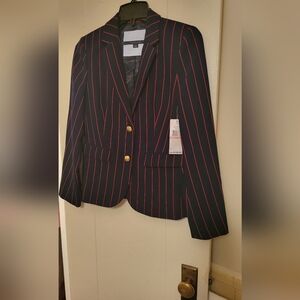 Tommy hilfiger blazer stripes navy/red size 2 NWT